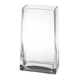 8" Crystal Glass Clear Rectangle Table Vase - Homeroots