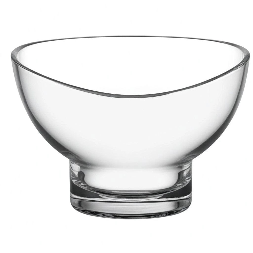 7" Clear Mouth Blown Slant Edge Glass Candy Bowl - Homeroots - Flyclothing LLC