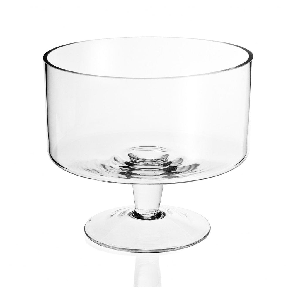 10" Clear Mouth Blown Crystal Round Trifle Bowl - Homeroots