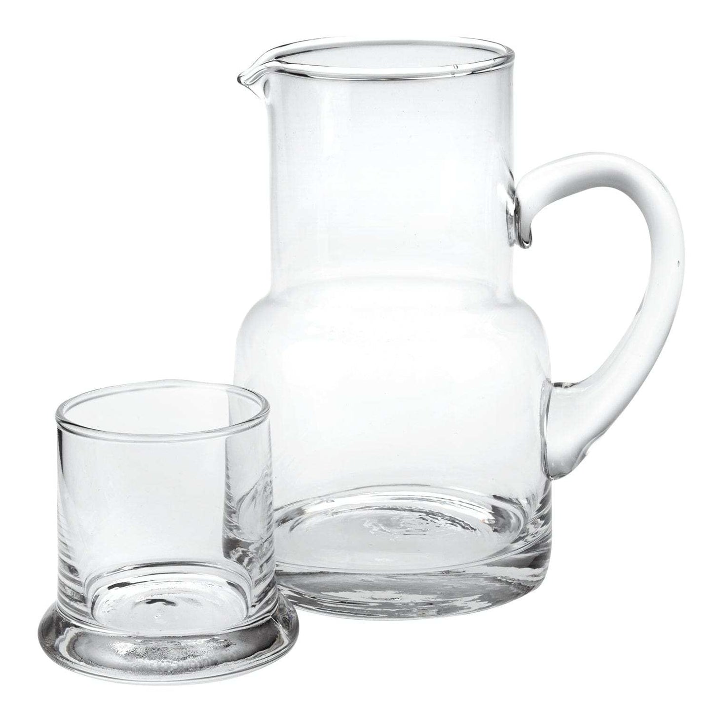 4 X 6 X 7 Clear Glass 2 Pc Glass Bedside Or Desktop Carafe Set 10 Oz - Homeroots - Flyclothing LLC