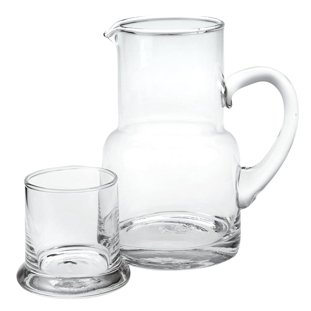 4 X 6 X 7 Clear Glass 2 Pc Glass Bedside Or Desktop Carafe Set  10 Oz - Homeroots