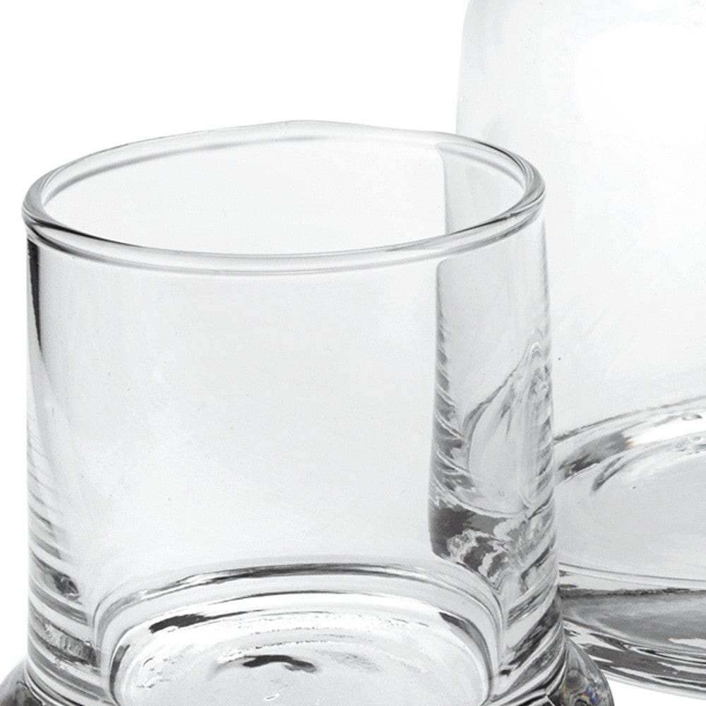 4 X 6 X 7 Clear Glass 2 Pc Glass Bedside Or Desktop Carafe Set 10 Oz - Homeroots - Flyclothing LLC