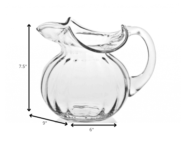 Mouth Blown Glass Pitcher 42 Oz - Homeroots - Flyclothing LLC