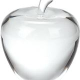 4" Clear Crystal Apple Paperweight Tabletop Sculpture - Homeroots