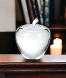 4" Clear Crystal Apple Paperweight Tabletop Sculpture - Homeroots