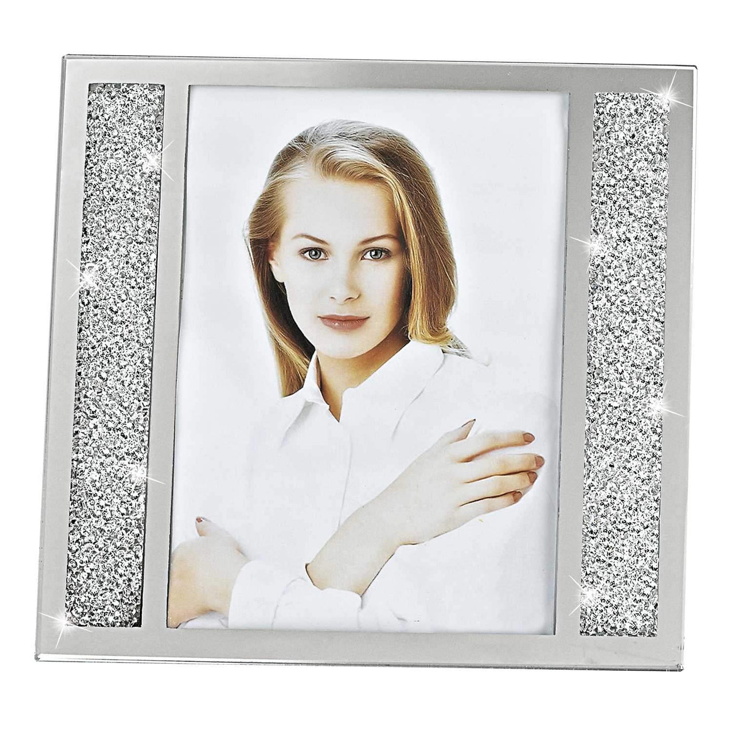 5 X 7 Silver Crystalized Picture Frame - Homeroots - Flyclothing LLC