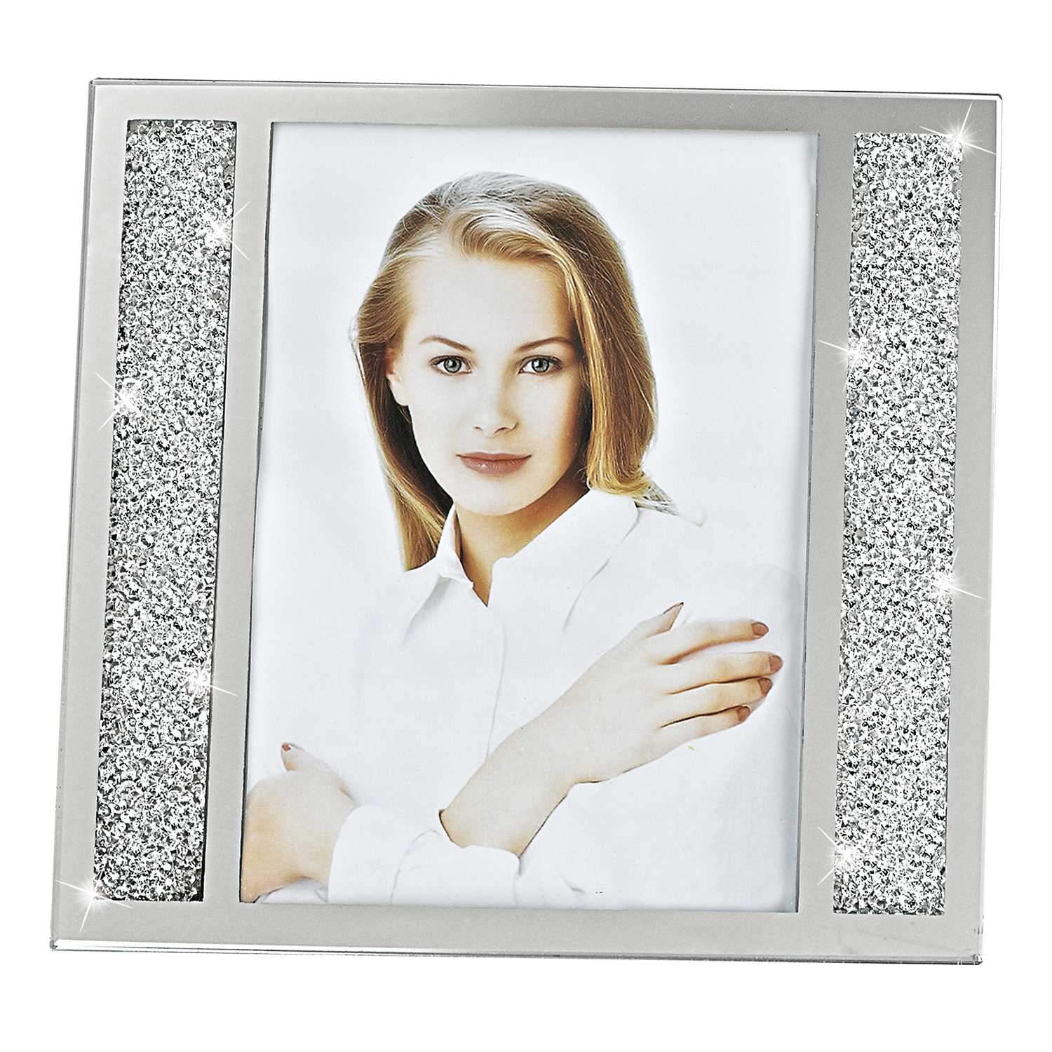 5 X 7 Silver Crystalized Picture Frame - Homeroots - Flyclothing LLC