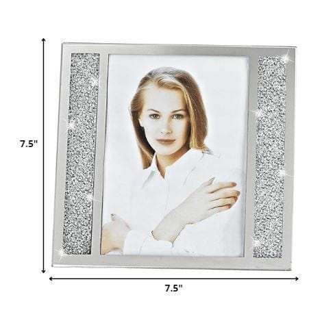 5 X 7 Silver Crystalized Picture Frame - Homeroots - Flyclothing LLC