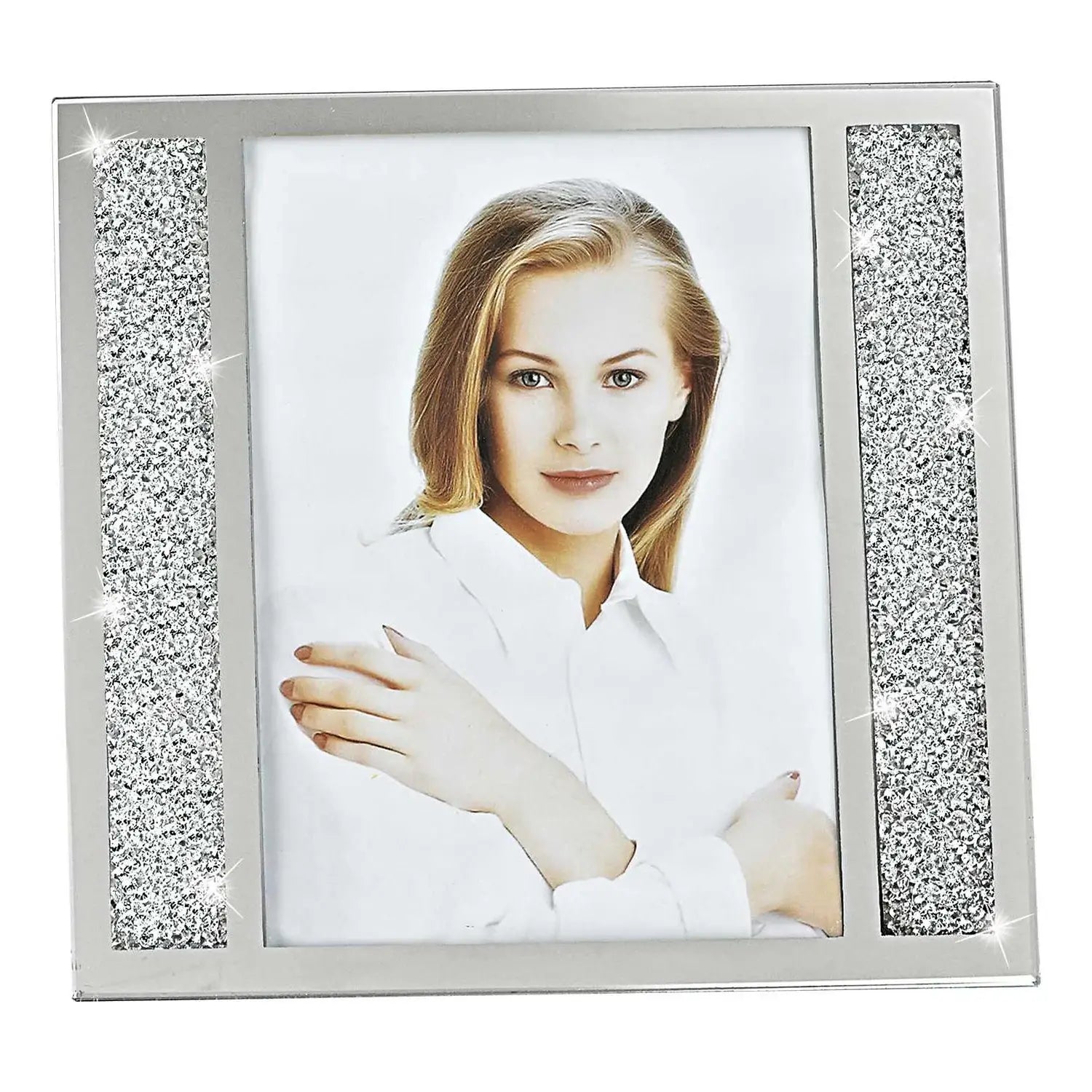5 X 7 Silver Crystalized Picture Frame - Homeroots - Flyclothing LLC