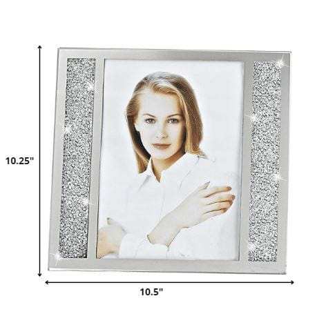 8 X 10 Silver Crystalized Picture Frame - Homeroots - Flyclothing LLC