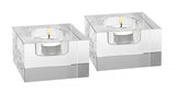 Hand Crafted Crystal Block Pair Of Tlite Holders - Homeroots - Flyclothing LLC