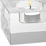 Hand Crafted Crystal Block Pair Of Tlite Holders - Homeroots