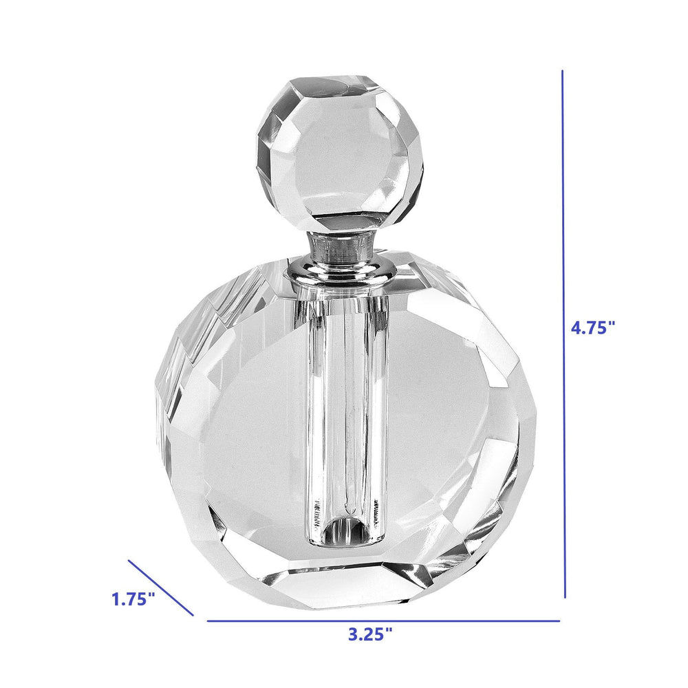 5" Clear Crystal Decorative Bottle Tabletop Sculpture - Homeroots - Flyclothing LLC