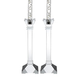 Hand Crafted Crystal Pair Classic Candle Holders - Homeroots