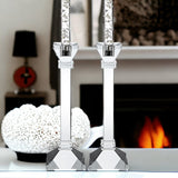 Hand Crafted Crystal Pair Classic Candle Holders - Homeroots