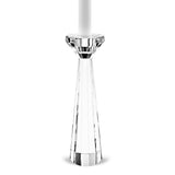 Hand Crafted Crystal Pair Of Faceted Candle Holders - Homeroots