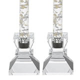 Hand Crafted Crystal Pair Of Handcrafted Candle Holders - Homeroots - Flyclothing LLC