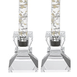 Hand Crafted Crystal Pair Of Handcrafted Candle Holders - Homeroots