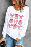 Santa & Bow Graphic Long Sleeve Sweatshirt - Trendsi - Flyclothing LLC