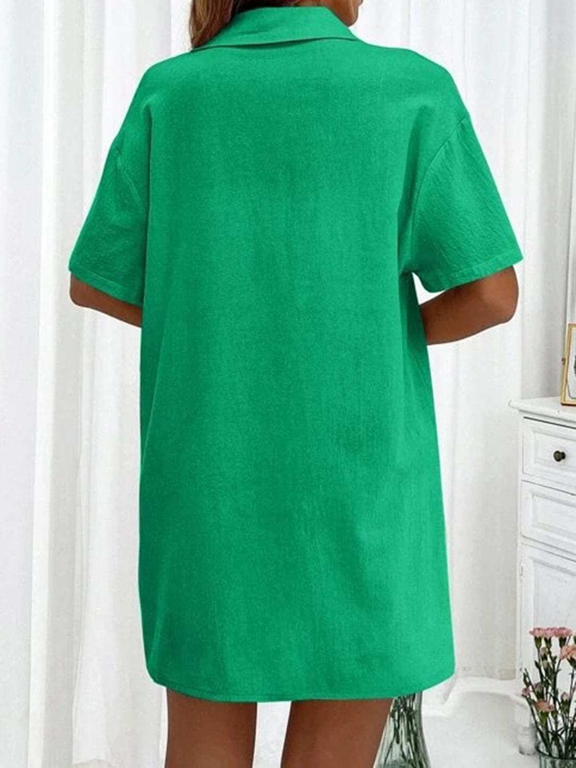 Button Up Shirt and Drawstring Shorts Set - Trendsi - Flyclothing LLC