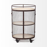 Rectangular Black And Gold Metal With Mirror Glass Shelves Bar Cart - Homeroots