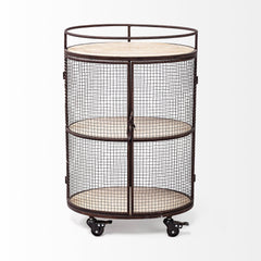 Rectangular Black And Gold Metal With Mirror Glass Shelves Bar Cart - Homeroots