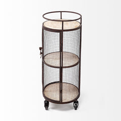 Rectangular Black And Gold Metal With Mirror Glass Shelves Bar Cart - Homeroots