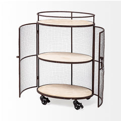 Rectangular Black And Gold Metal With Mirror Glass Shelves Bar Cart - Homeroots