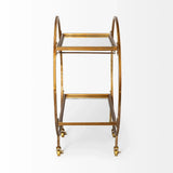 Showstopper Circular Rolling Gold Bar Cart - Homeroots - Flyclothing LLC