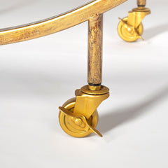 Showstopper Circular Rolling Gold Bar Cart - Homeroots