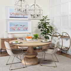 Showstopper Circular Rolling Gold Bar Cart - Homeroots