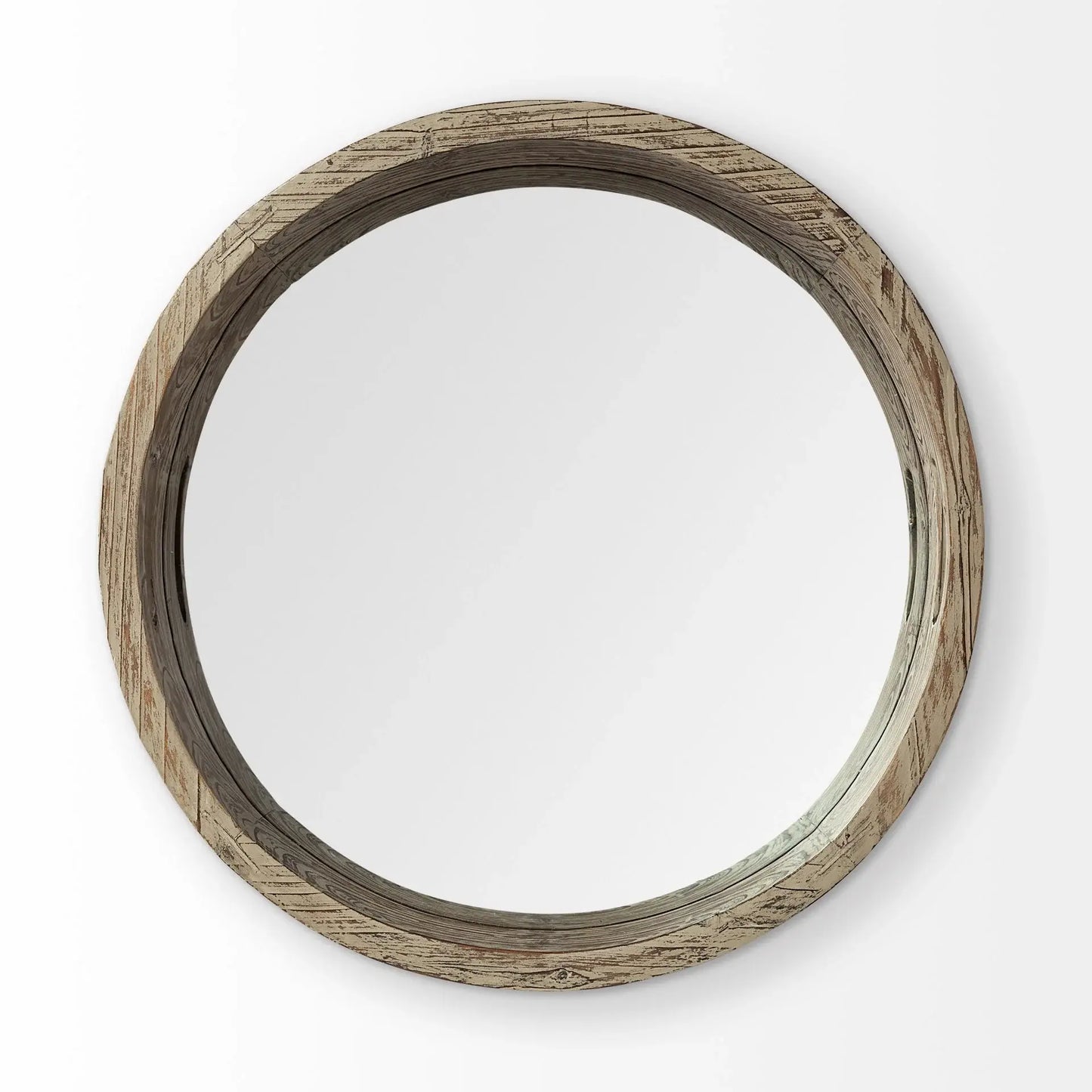 20" Light Brown Round Wood Indoor Outdoor Serving Tray With Handles - Homeroots - Flyclothing LLC