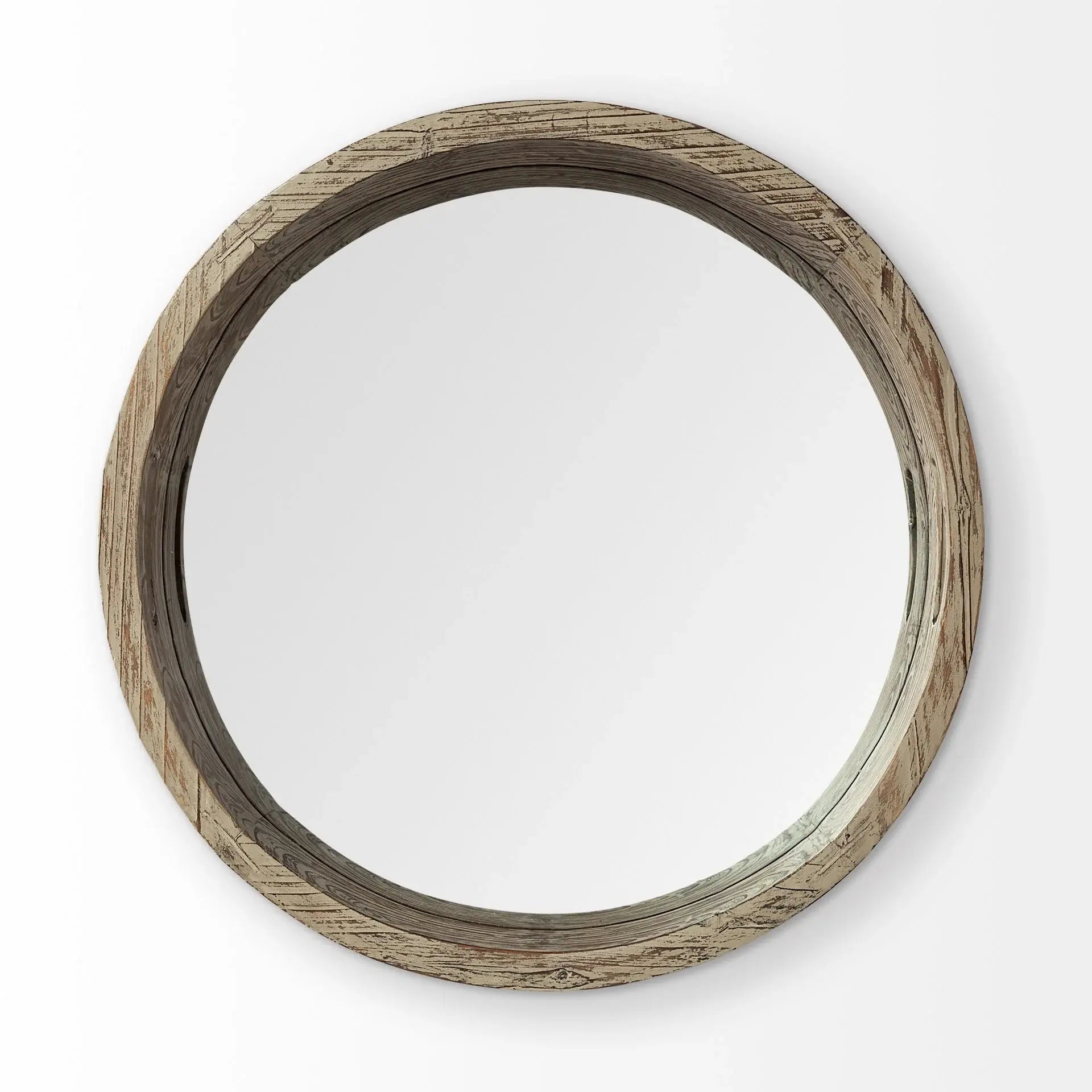 20" Light Brown Round Wood Indoor Outdoor Serving Tray With Handles - Homeroots - Flyclothing LLC