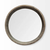28" Natural and Brown Round Wood Indoor Outdoor Tray With Handles - Homeroots - Flyclothing LLC