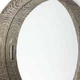 28" Natural and Brown Round Wood Indoor Outdoor Tray With Handles - Homeroots - Flyclothing LLC