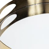 15" Gold Round Metal Indoor Outdoor Tray With Handles - Homeroots - Flyclothing LLC