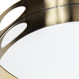 15" Gold Round Metal Indoor Outdoor Tray With Handles - Homeroots - Flyclothing LLC