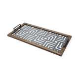 32" Gray Metal Indoor Outdoor Tray With Handles - Homeroots - Flyclothing LLC