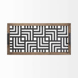 32" Gray Metal Indoor Outdoor Tray With Handles - Homeroots - Flyclothing LLC