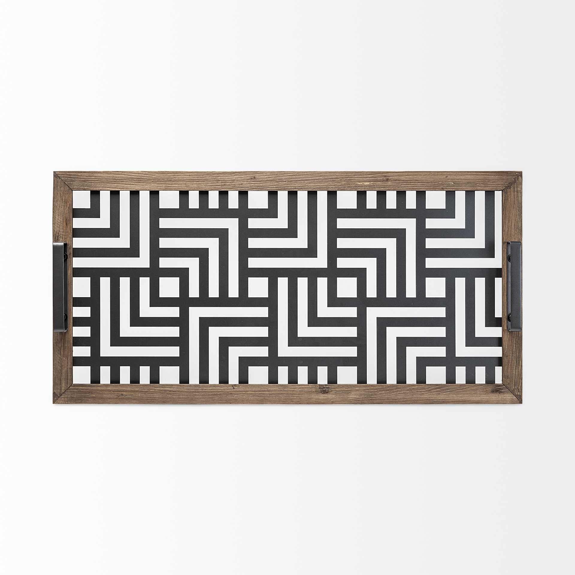 32" Gray Metal Indoor Outdoor Tray With Handles - Homeroots - Flyclothing LLC