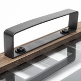 32" Gray Metal Indoor Outdoor Tray With Handles - Homeroots - Flyclothing LLC