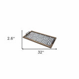 32" Gray Metal Indoor Outdoor Tray With Handles - Homeroots - Flyclothing LLC