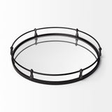 24" Silver Round Metal Indoor Outdoor Tray With Handles - Homeroots