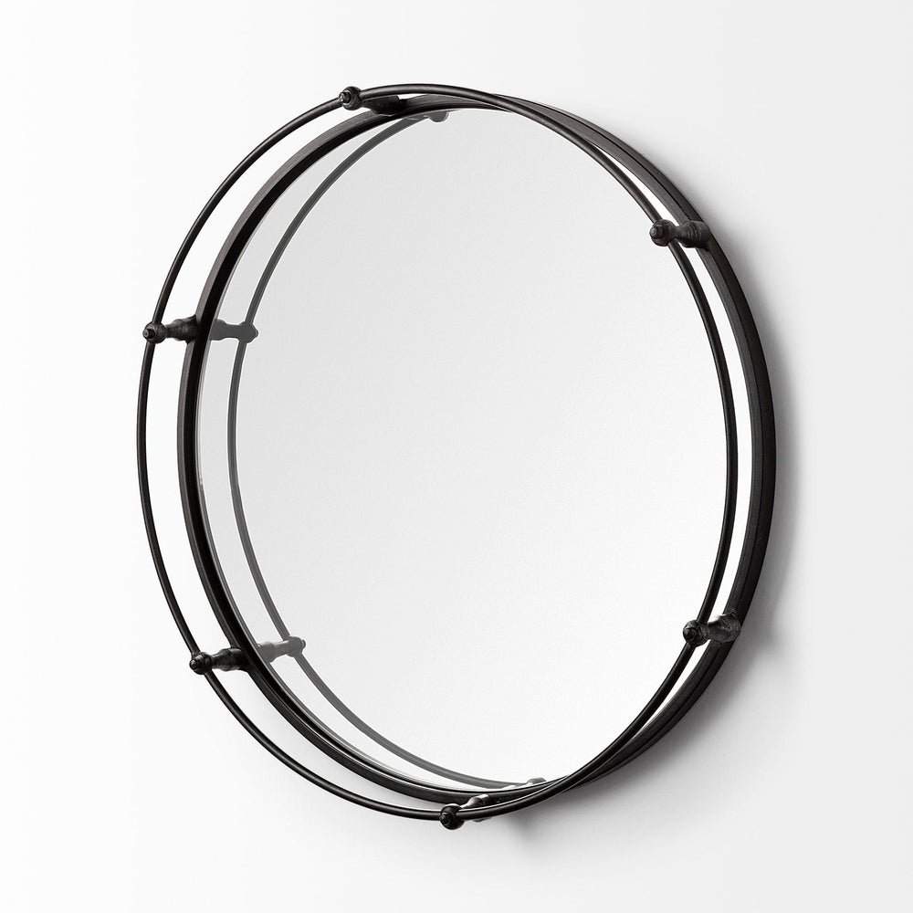 24" Silver Round Metal Indoor Outdoor Tray With Handles - Homeroots - Flyclothing LLC