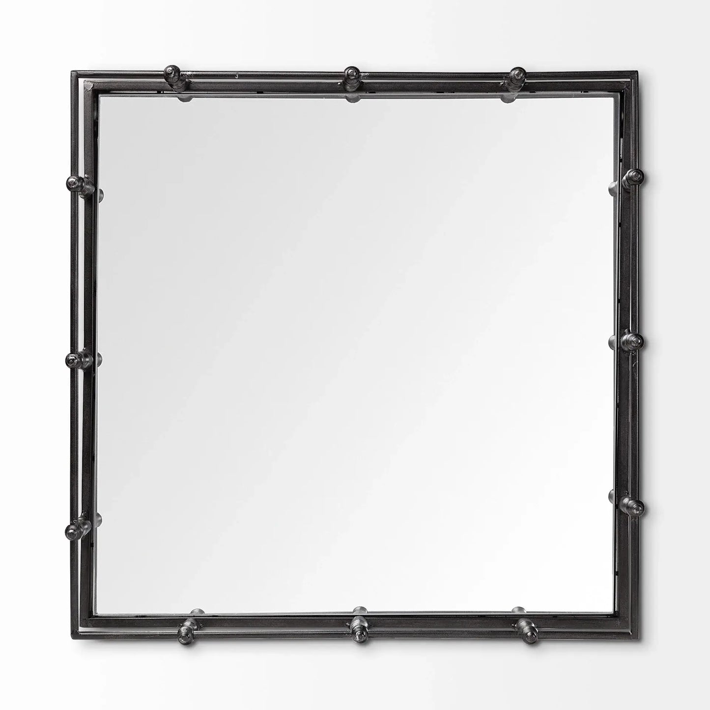 Natural Finish Metal With Mirrored Glass Bottom And Railing Handle Tray - Homeroots - Flyclothing LLC