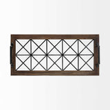28" Brown Wood Indoor Outdoor Tray With Handles - Homeroots - Flyclothing LLC