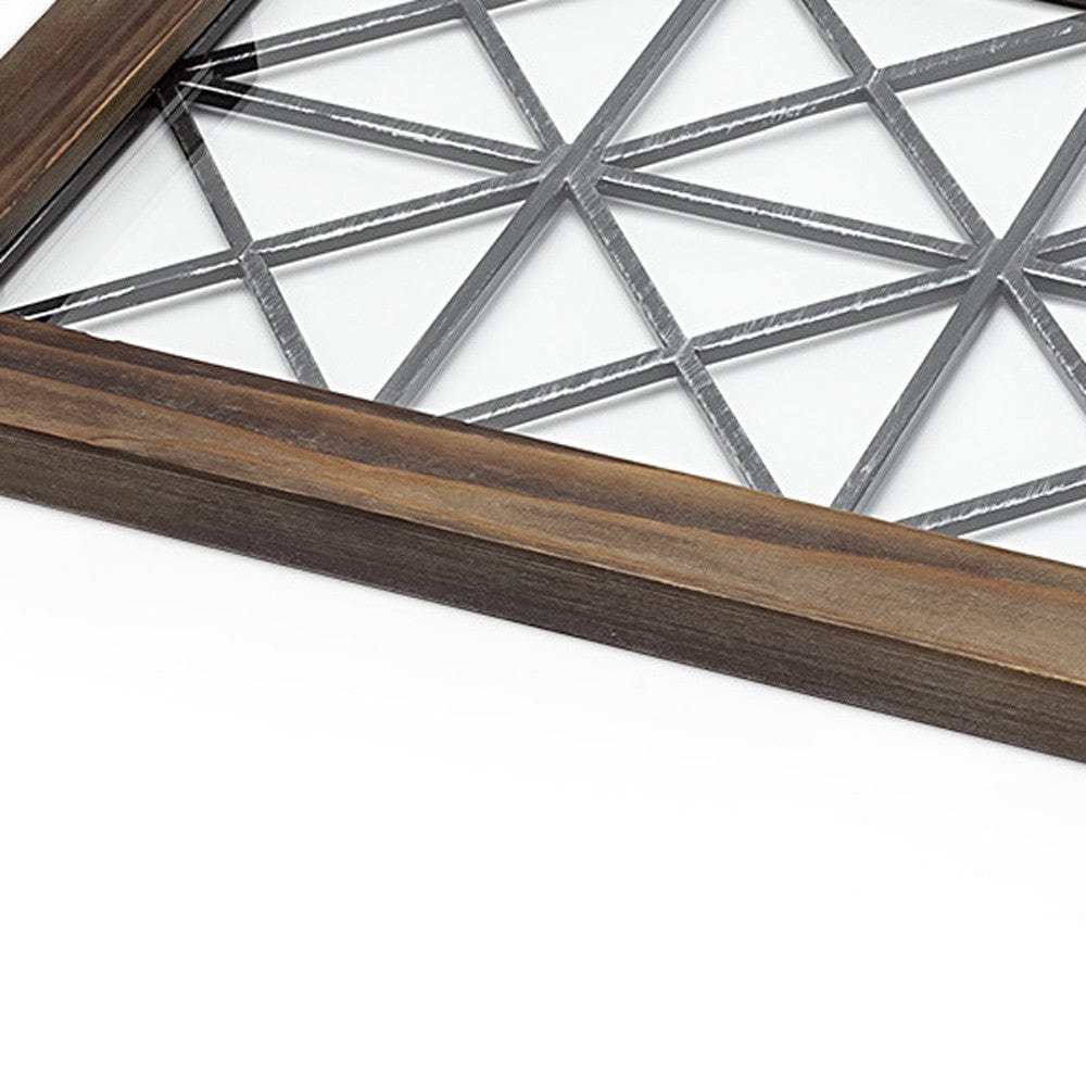28" Brown Wood Indoor Outdoor Tray With Handles - Homeroots - Flyclothing LLC