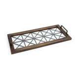 28" Brown Wood Indoor Outdoor Tray With Handles - Homeroots - Flyclothing LLC