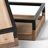 Set of Two Brown Wood Indoor Outdoor Tray With Handles - Homeroots - Flyclothing LLC