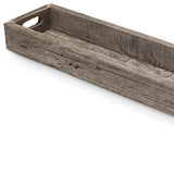 36" Brown Wood Indoor Outdoor Cracker Tray With Handles - Homeroots